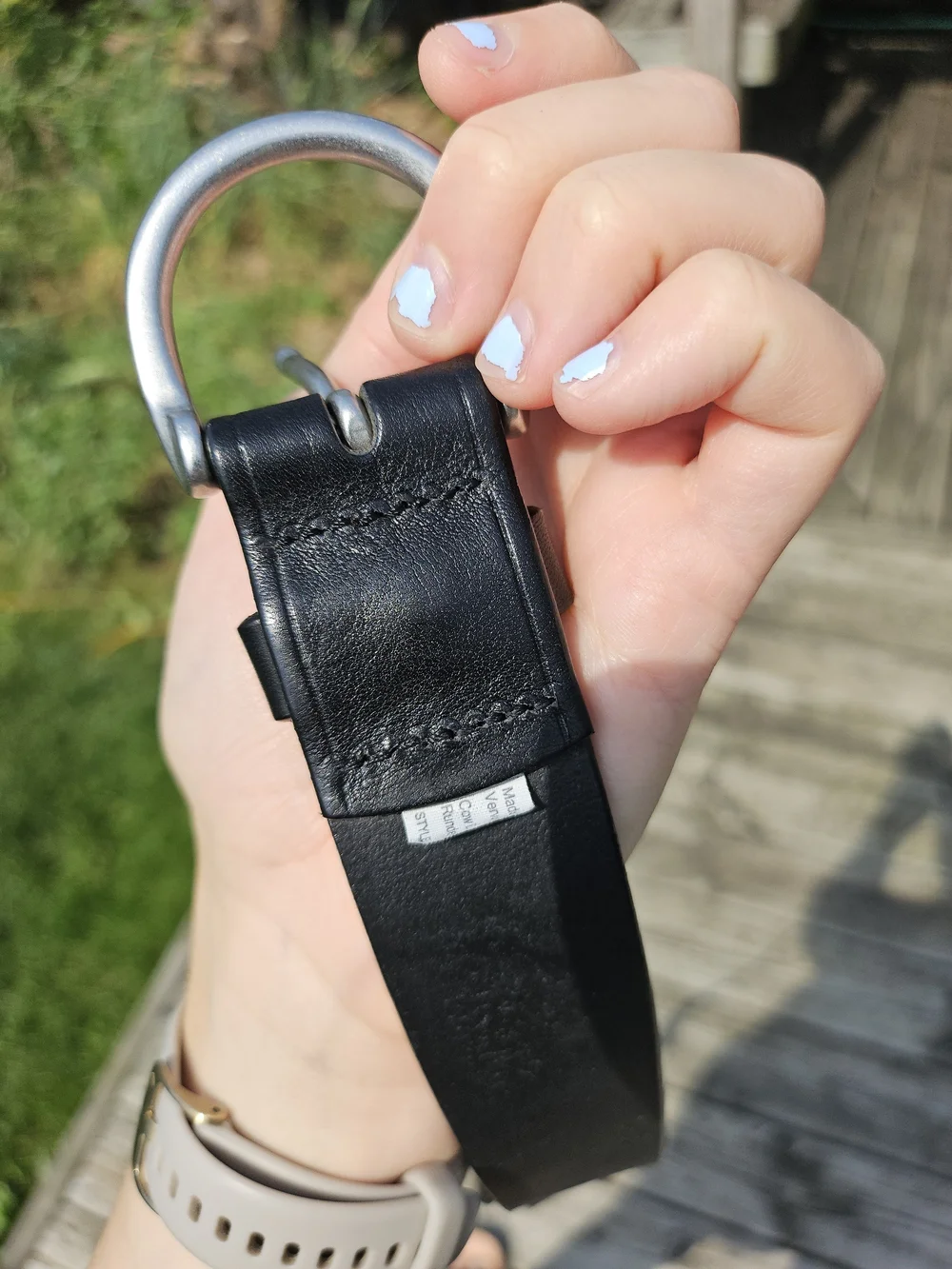 Madewell Perfect Leather Belt Silver And Black Size Small